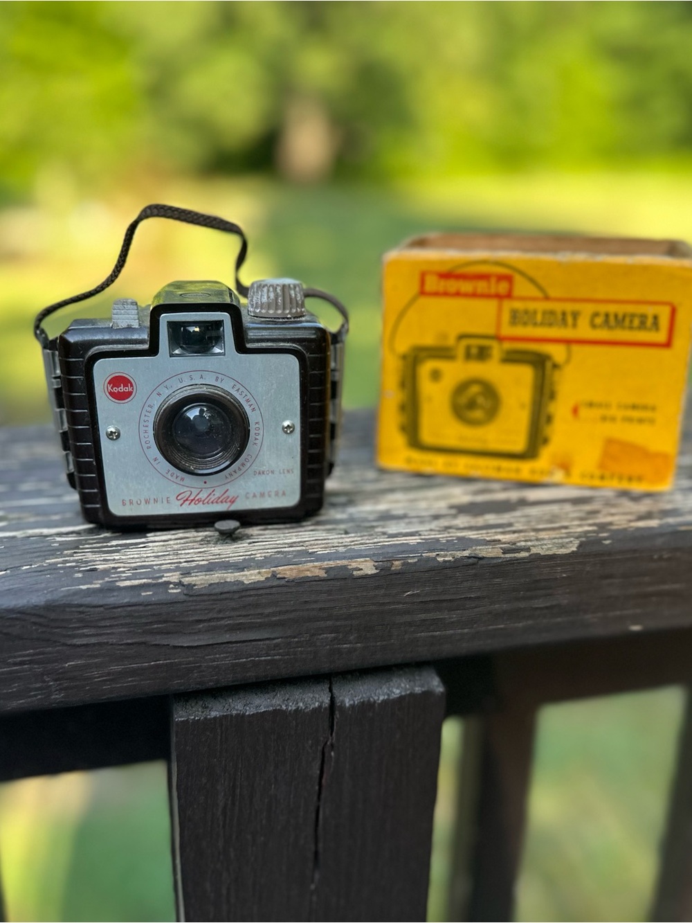 Kodak Vintage Brownie Holiday Camera with Yellow Box - Selling as Decor